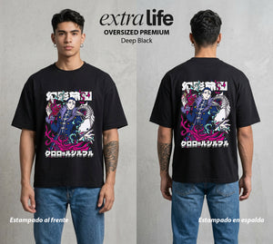 La Prueba del Cazador | El Jefe del Fantasma #01689 - Playera Oversized Premium | Deep Black - Foto en modelo