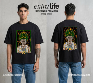 La Prueba del Cazador | El Niño de la Isla #01693 - Playera Oversized Premium | Deep Black - Foto en modelo