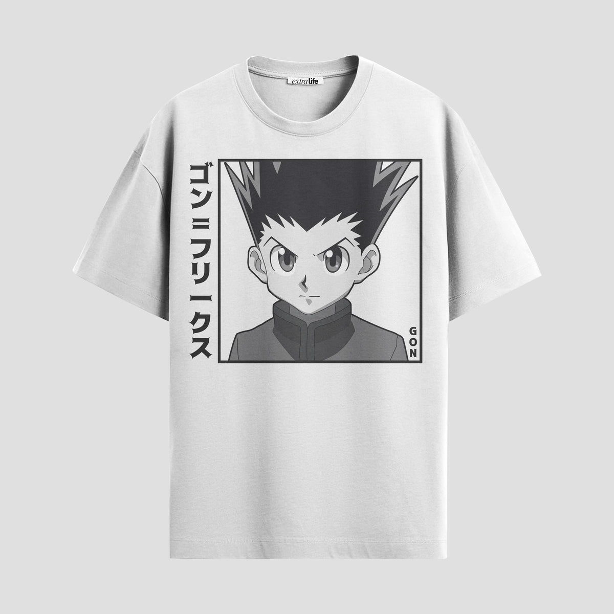 Playera urbana de anime y gaming ExtraLife MX, corte Classic Premium unisex ligero y transpirable en color Deep Black y Pure White, ropa de uso diario para gym y casual.