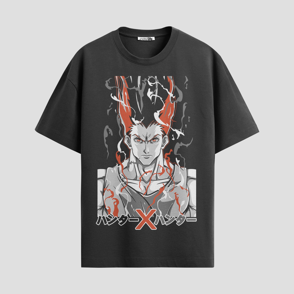 Playera urbana de anime y gaming ExtraLife MX, corte Classic Premium unisex ligero y transpirable en color Deep Black y Pure White, ropa de uso diario para gym y casual.