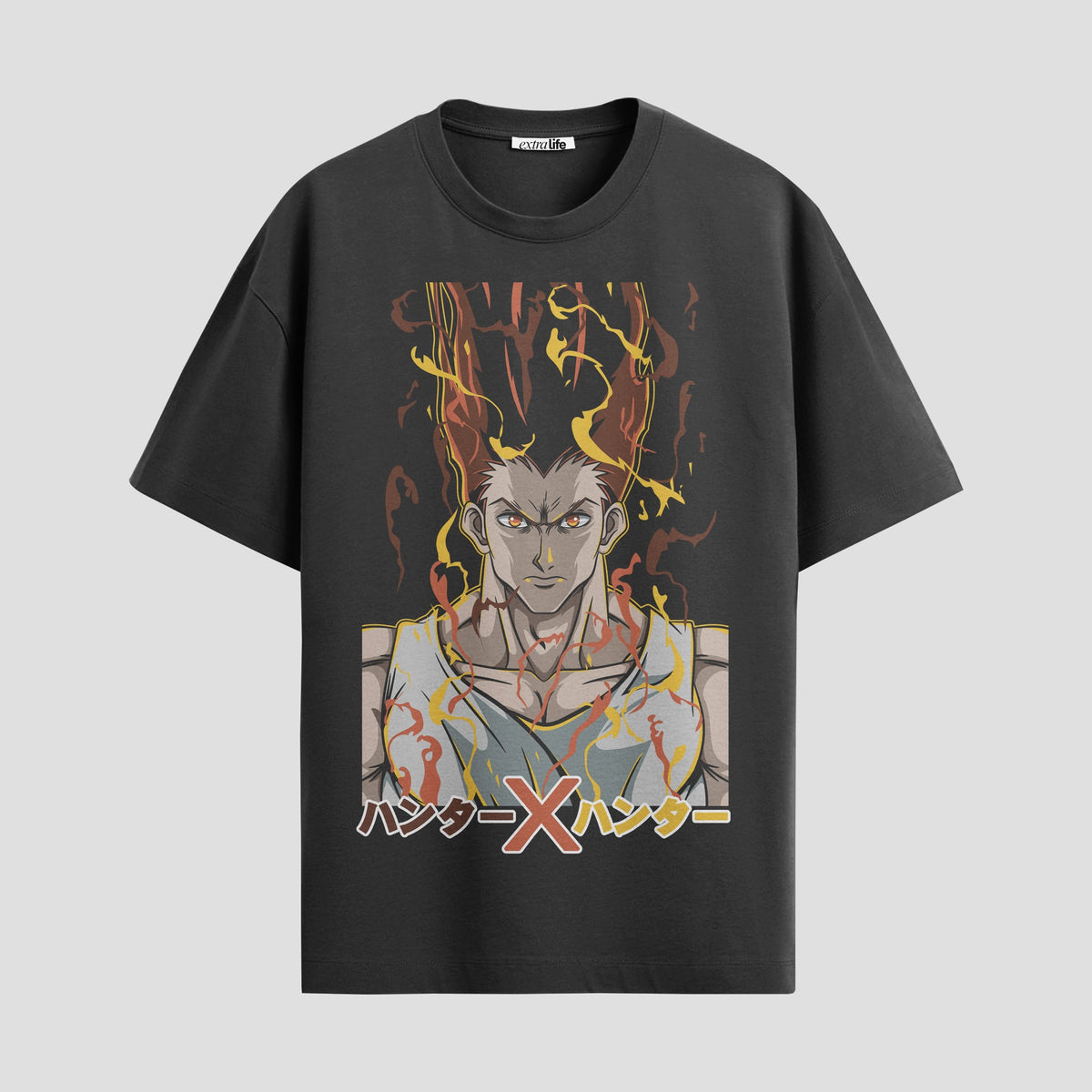 Playera urbana de anime y gaming ExtraLife MX, corte Classic Premium unisex ligero y transpirable en color Deep Black y Pure White, ropa de uso diario para gym y casual.