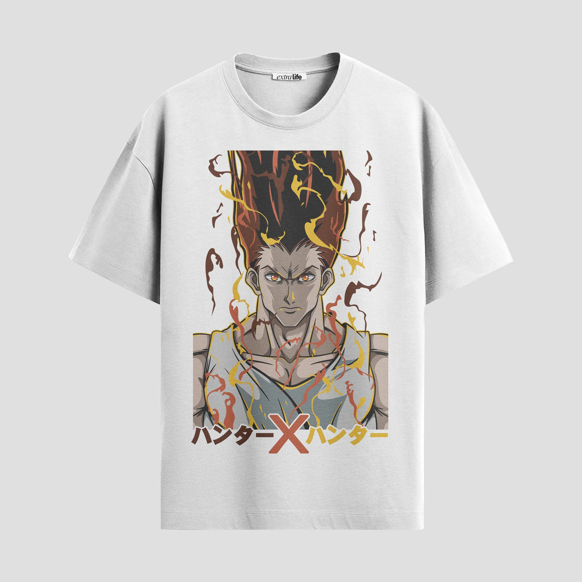 Playera urbana de anime y gaming ExtraLife MX, corte Classic Premium unisex ligero y transpirable en color Deep Black y Pure White, ropa de uso diario para gym y casual.