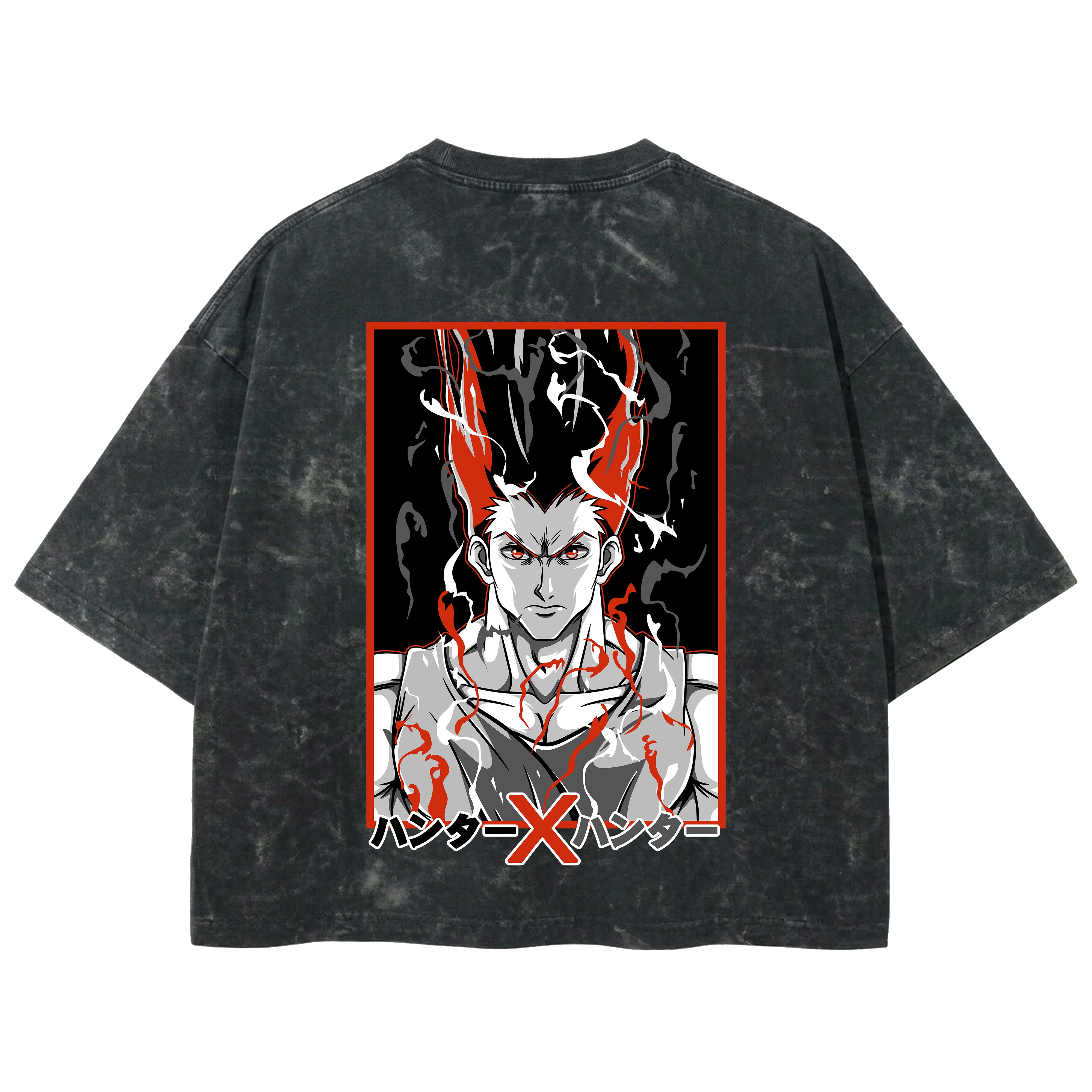 Playera streetwear premium de anime y gaming ExtraLife MX, corte boxy deluxe mineral wash heavyweight en color Acid Wash, moda urbana mexicana de culto.