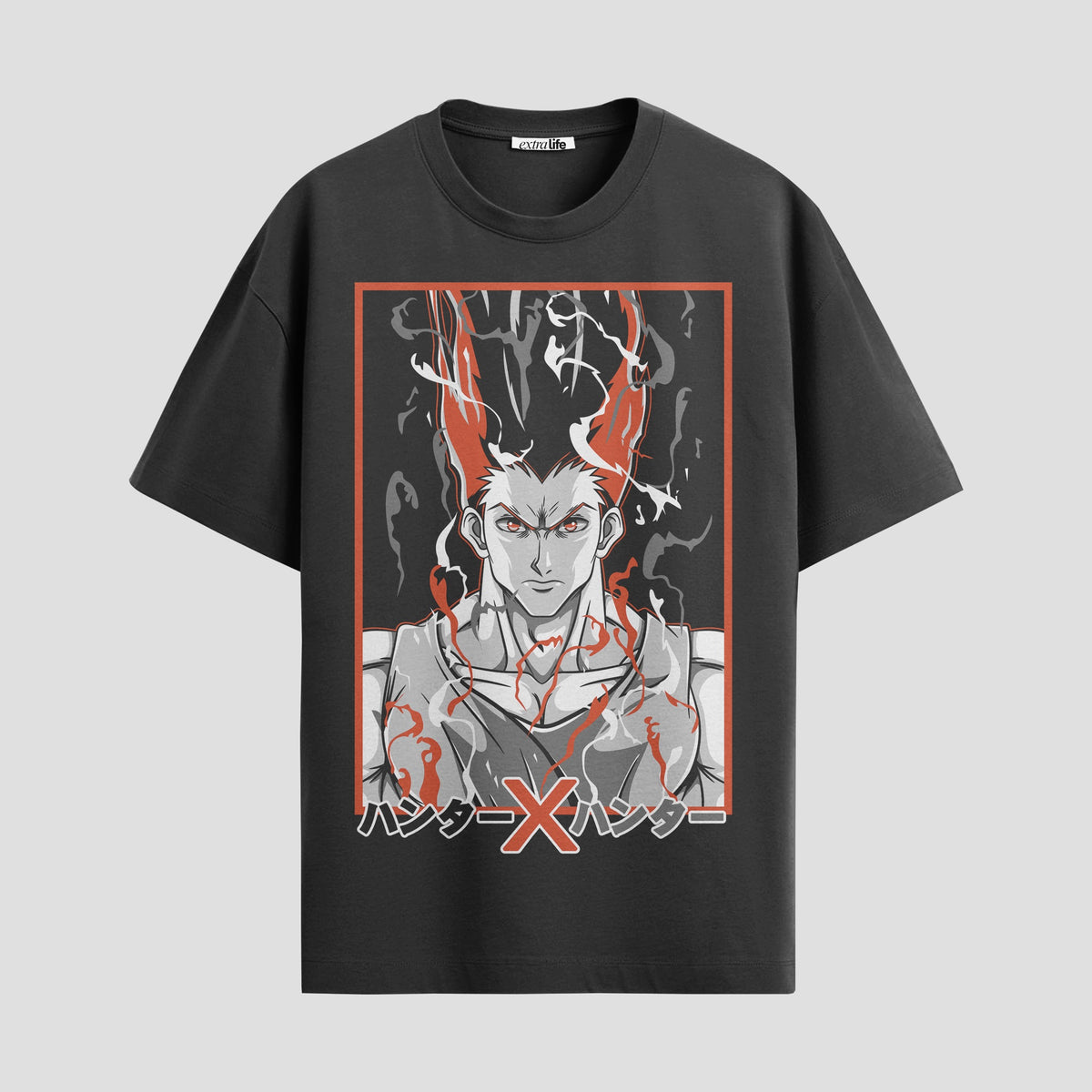 Playera urbana de anime y gaming ExtraLife MX, corte Classic Premium unisex ligero y transpirable en color Deep Black y Pure White, ropa de uso diario para gym y casual.