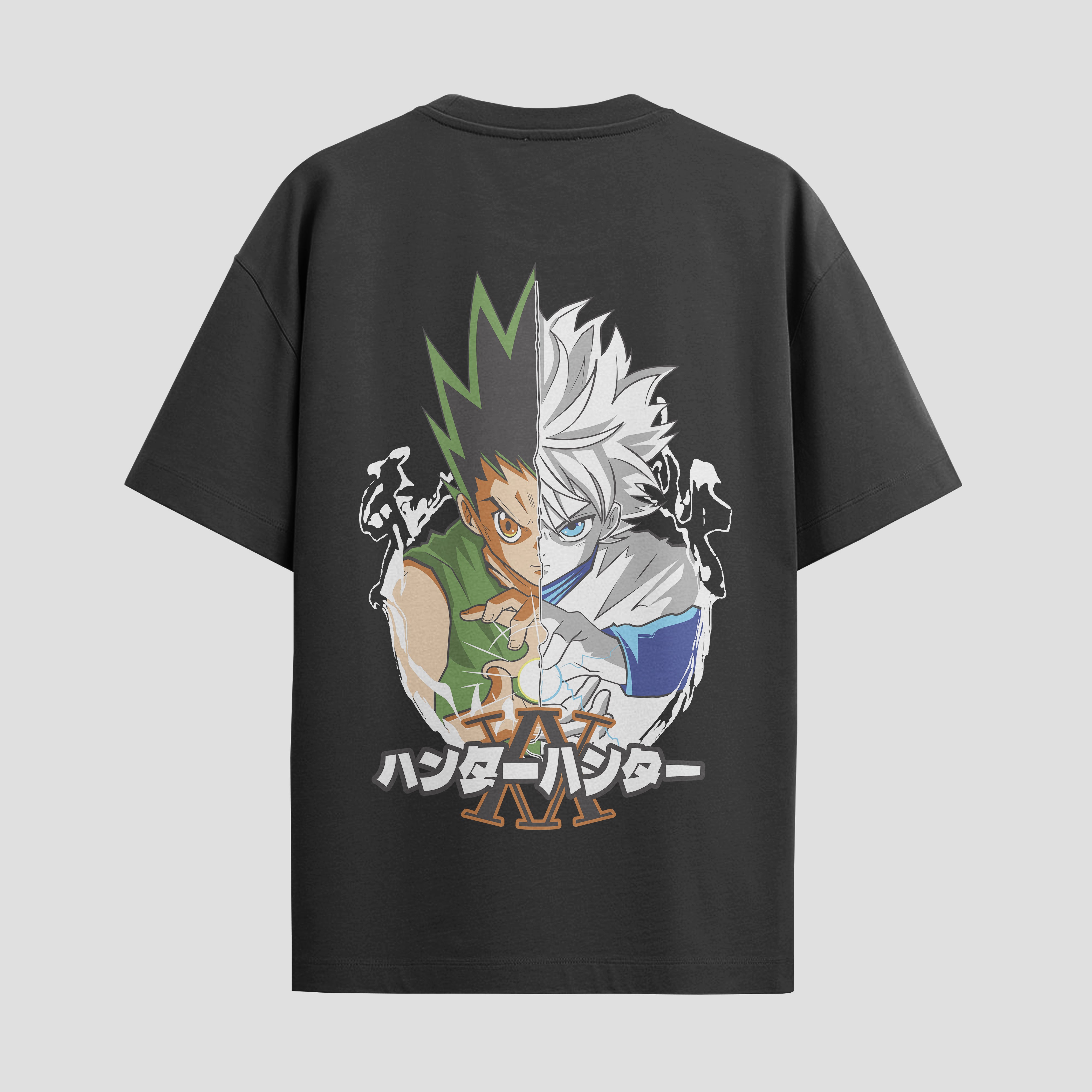 Playera urbana de anime y gaming ExtraLife MX, corte Standard Fit unisex ligero y transpirable en color Deep Black y Pure White, ropa de uso diario para gym y casual.