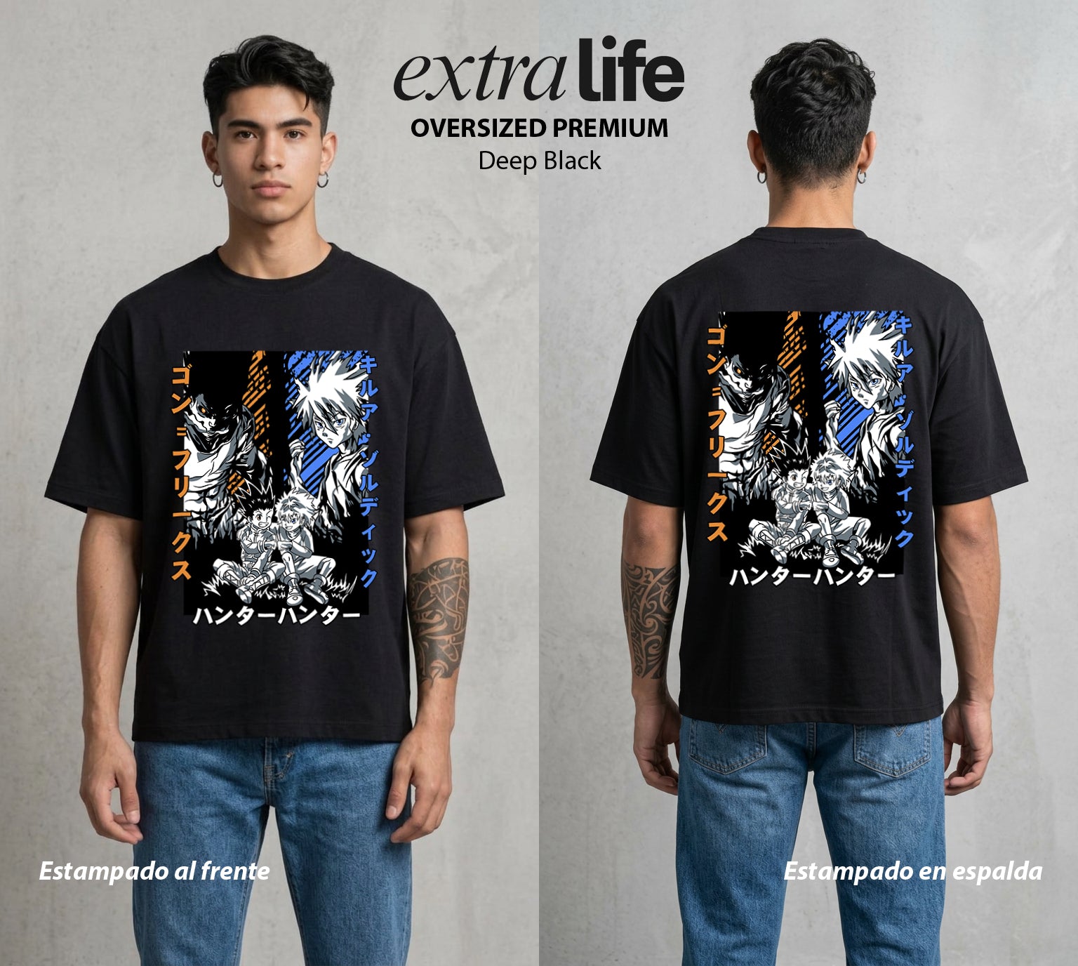 La Prueba del Cazador | El Rayo Asesino #01703 - Playera Oversized Premium | Deep Black - Foto en modelo