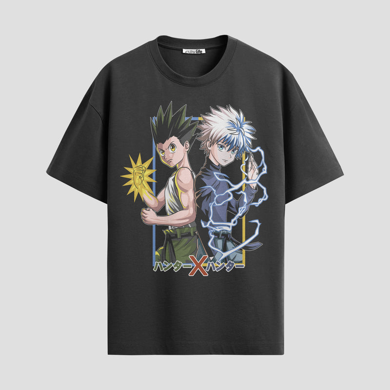 Playera urbana de anime y gaming ExtraLife MX, corte Standard Fit unisex ligero y transpirable en color Deep Black y Pure White, ropa de uso diario para gym y casual.