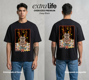 La Prueba del Cazador | La Alegria del Cazador #01705 - Playera Oversized Premium | Deep Black - Foto en modelo