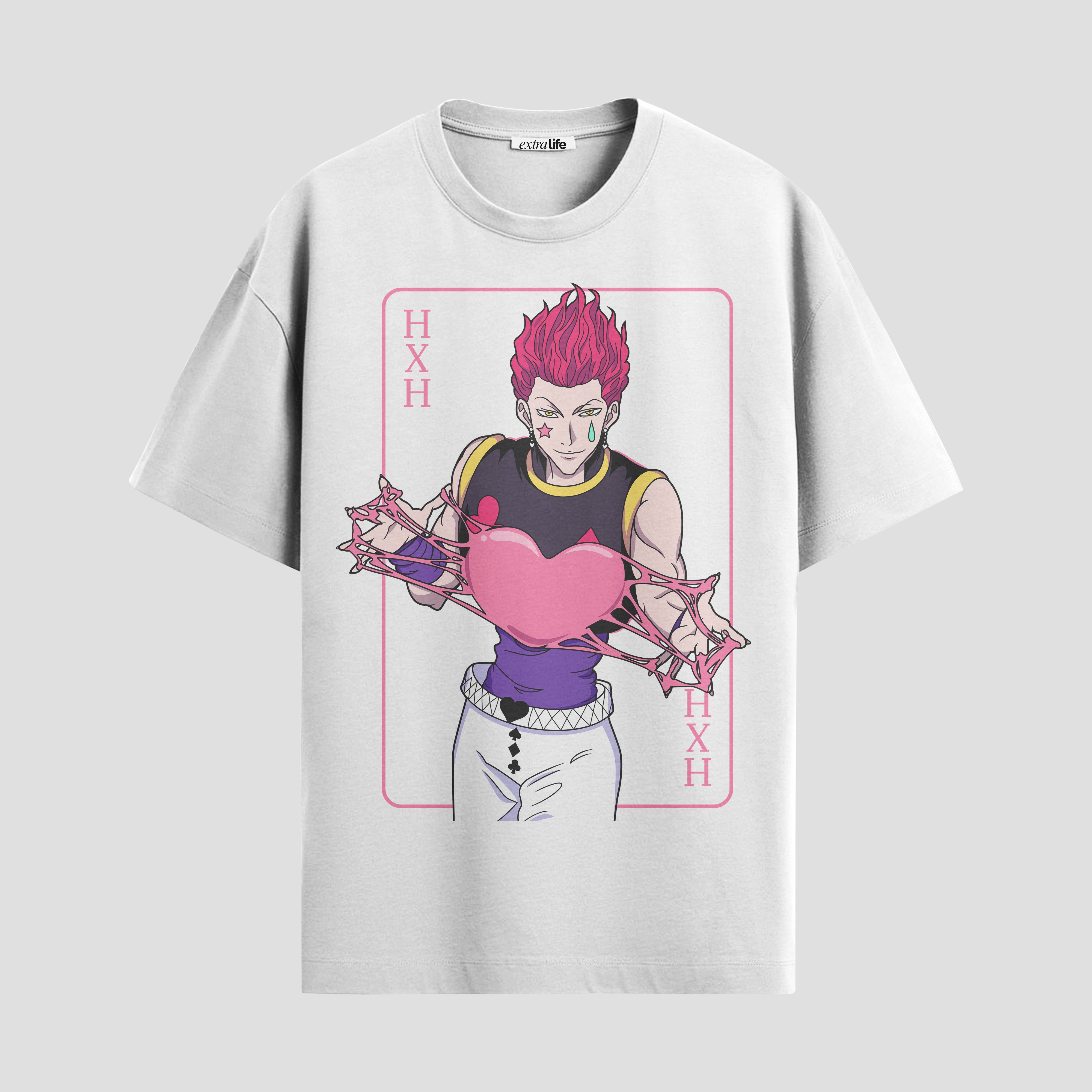 Playera urbana de anime y gaming ExtraLife MX, corte Standard Fit unisex ligero y transpirable en color Deep Black y Pure White, ropa de uso diario para gym y casual.