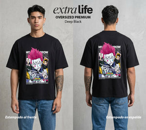 La Prueba del Cazador | La Carta del Jugador #01708 - Playera Oversized Premium | Deep Black - Foto en modelo