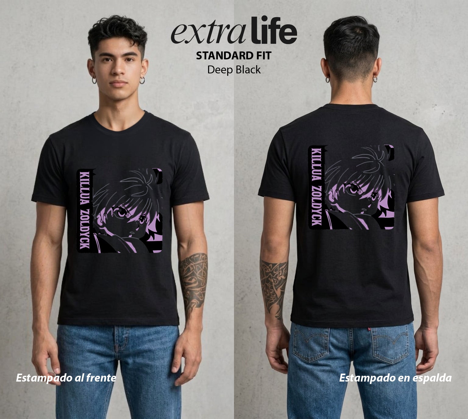 La Prueba del Cazador | El Rayo Asesino #01712 - Playera Standard Fit | Deep Black - Foto en modelo
