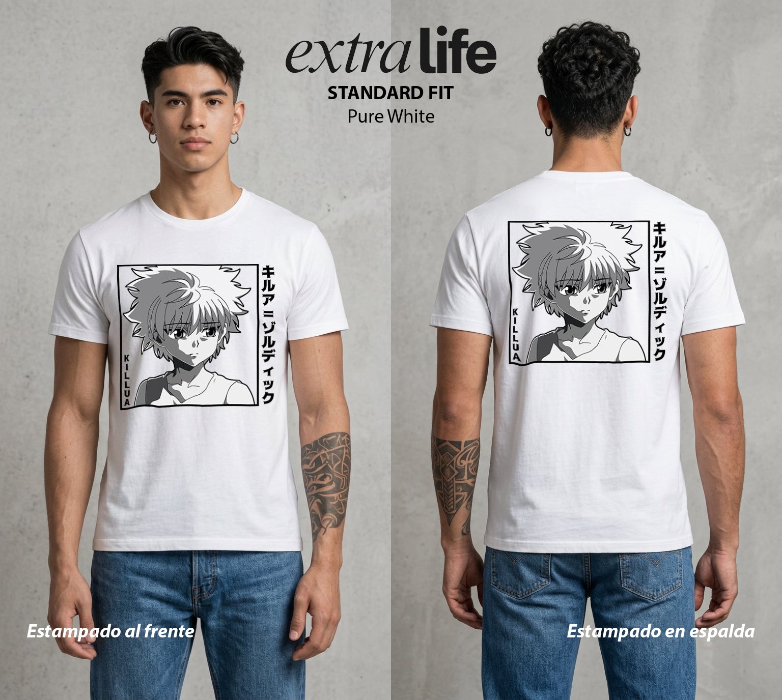 La Prueba del Cazador | El Clan del Filo #01715 - Playera Standard Fit | Pure White - Foto en modelo