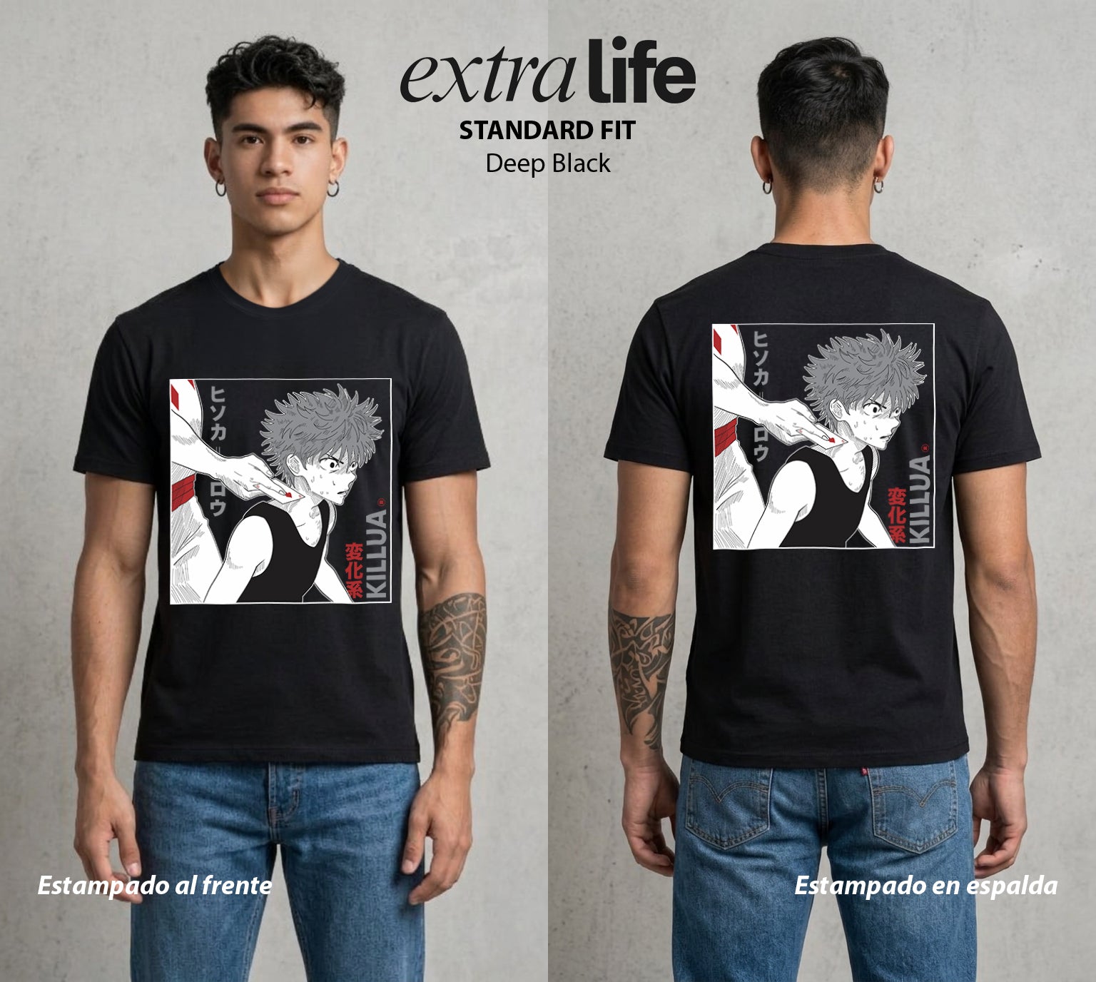 La Prueba del Cazador | El Rayo Asesino #01719 - Playera Standard Fit | Deep Black - Foto en modelo