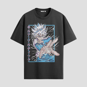 Playera urbana de anime y gaming ExtraLife MX, corte Standard Fit unisex ligero y transpirable en color Deep Black y Pure White, ropa de uso diario para gym y casual.