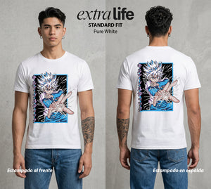 La Prueba del Cazador | El Mejor Amigo del Bien #01721 - Playera Standard Fit | Pure White - Foto en modelo