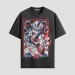 Playera urbana de anime y gaming ExtraLife MX, corte Standard Fit unisex ligero y transpirable en color Deep Black y Pure White, ropa de uso diario para gym y casual.