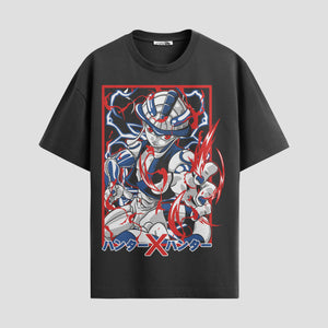 Playera urbana de anime y gaming ExtraLife MX, corte Standard Fit unisex ligero y transpirable en color Deep Black y Pure White, ropa de uso diario para gym y casual.