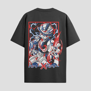 Playera urbana de anime y gaming ExtraLife MX, corte Standard Fit unisex ligero y transpirable en color Deep Black y Pure White, ropa de uso diario para gym y casual.