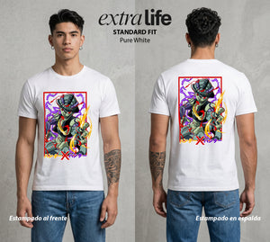 La Prueba del Cazador | El Ser Supremo #01726 - Playera Standard Fit | Pure White - Foto en modelo