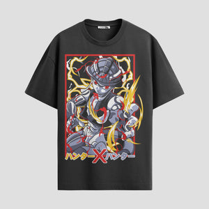 Playera urbana de anime y gaming ExtraLife MX, corte Standard Fit unisex ligero y transpirable en color Deep Black y Pure White, ropa de uso diario para gym y casual.