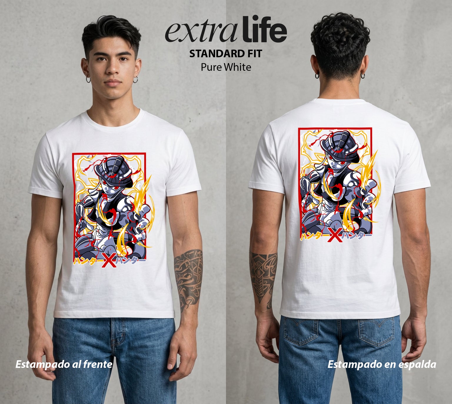 La Prueba del Cazador | La Perfeccion del Rey #01727 - Playera Standard Fit | Pure White - Foto en modelo