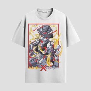 Playera urbana de anime y gaming ExtraLife MX, corte Standard Fit unisex ligero y transpirable en color Deep Black y Pure White, ropa de uso diario para gym y casual.