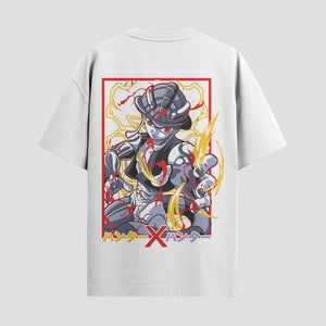 Playera urbana de anime y gaming ExtraLife MX, corte Standard Fit unisex ligero y transpirable en color Deep Black y Pure White, ropa de uso diario para gym y casual.
