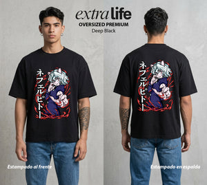 La Prueba del Cazador | El Guardián del Rey #01728 - Playera Oversized Premium | Deep Black - Foto en modelo