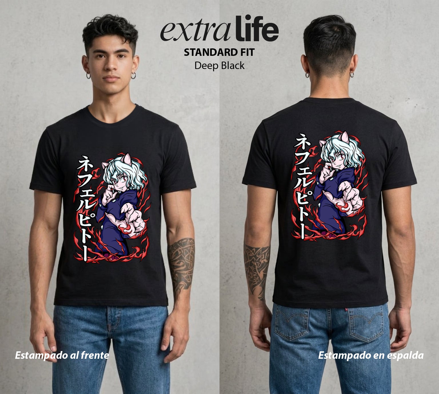 La Prueba del Cazador | El Guardián del Rey #01728 - Playera Standard Fit | Deep Black - Foto en modelo