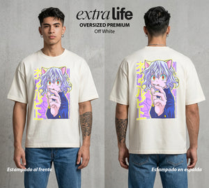 La Prueba del Cazador | La Guardia del Hormiga #01729 - Playera Oversized Premium | Off White - Foto en modelo