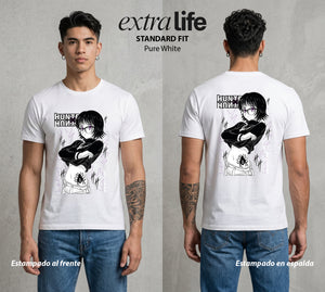 La Prueba del Cazador | El Vacio del Bien #01731 - Playera Standard Fit | Pure White - Foto en modelo