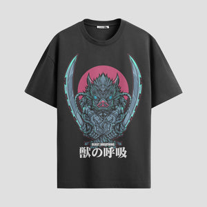 Playera urbana de anime y gaming ExtraLife MX, corte Standard Fit unisex ligero y transpirable en color Deep Black y Pure White, ropa de uso diario para gym y casual.