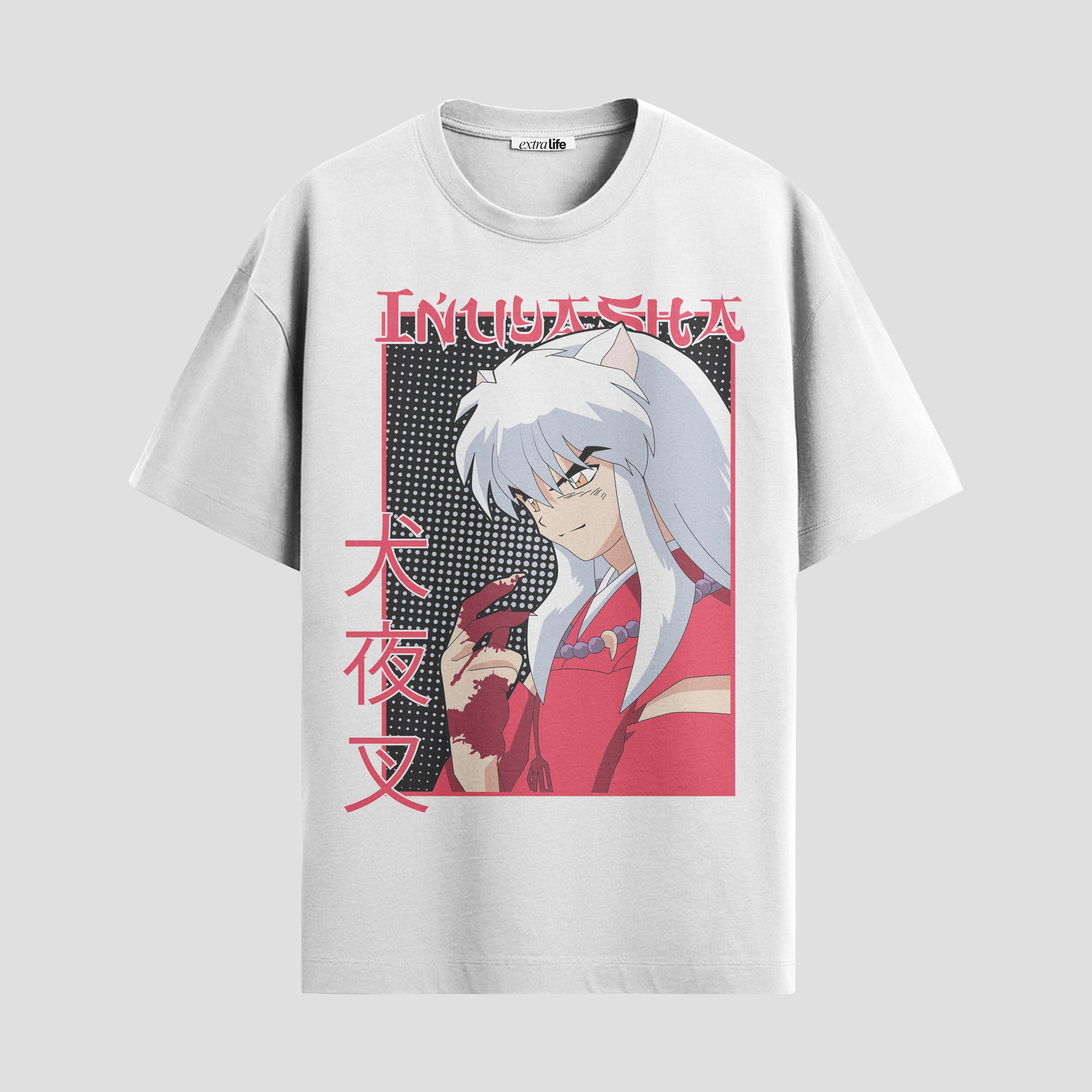 Playera urbana de anime y gaming ExtraLife MX, corte Standard Fit unisex ligero y transpirable en color Deep Black y Pure White, ropa de uso diario para gym y casual.