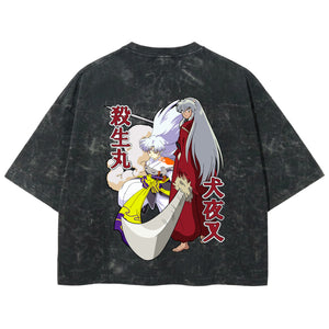 Playera streetwear premium de anime y gaming ExtraLife MX, corte boxy deluxe mineral wash heavyweight en color Acid Wash, moda urbana mexicana de culto.