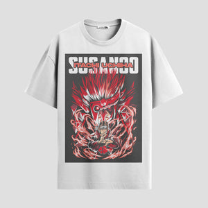 Playera urbana de anime y gaming ExtraLife MX, corte Standard Fit unisex ligero y transpirable en color Deep Black y Pure White, ropa de uso diario para gym y casual.