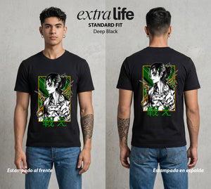 Mas Alla del Muro | La Libertad o la Muerte #01740 - Playera Standard Fit | Deep Black - Foto en modelo