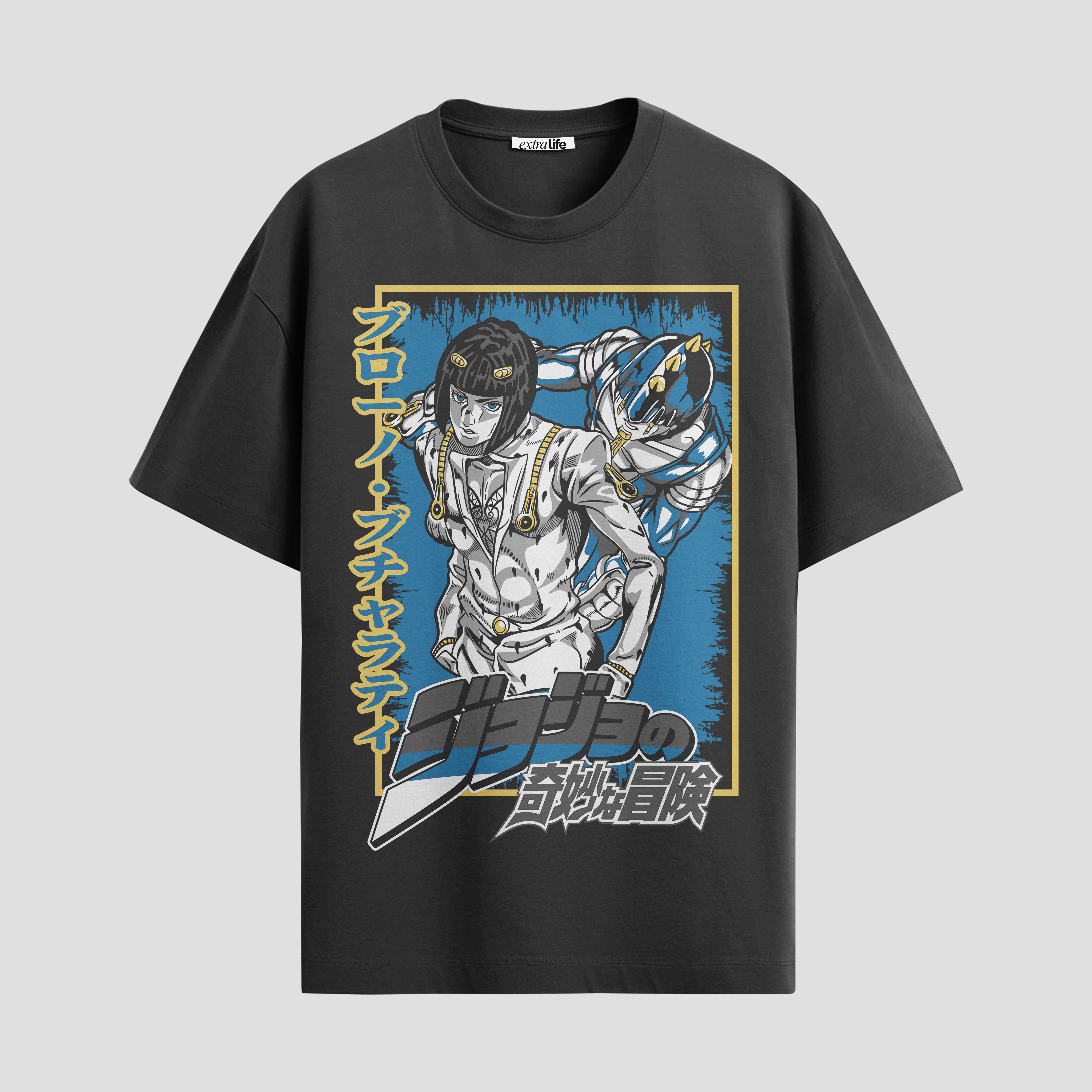 Playera urbana de anime y gaming ExtraLife MX, corte Standard Fit unisex ligero y transpirable en color Deep Black y Pure White, ropa de uso diario para gym y casual.