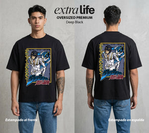 La Extrana Aventura | El Lider del Bien #01744 - Playera Oversized Premium | Deep Black - Foto en modelo