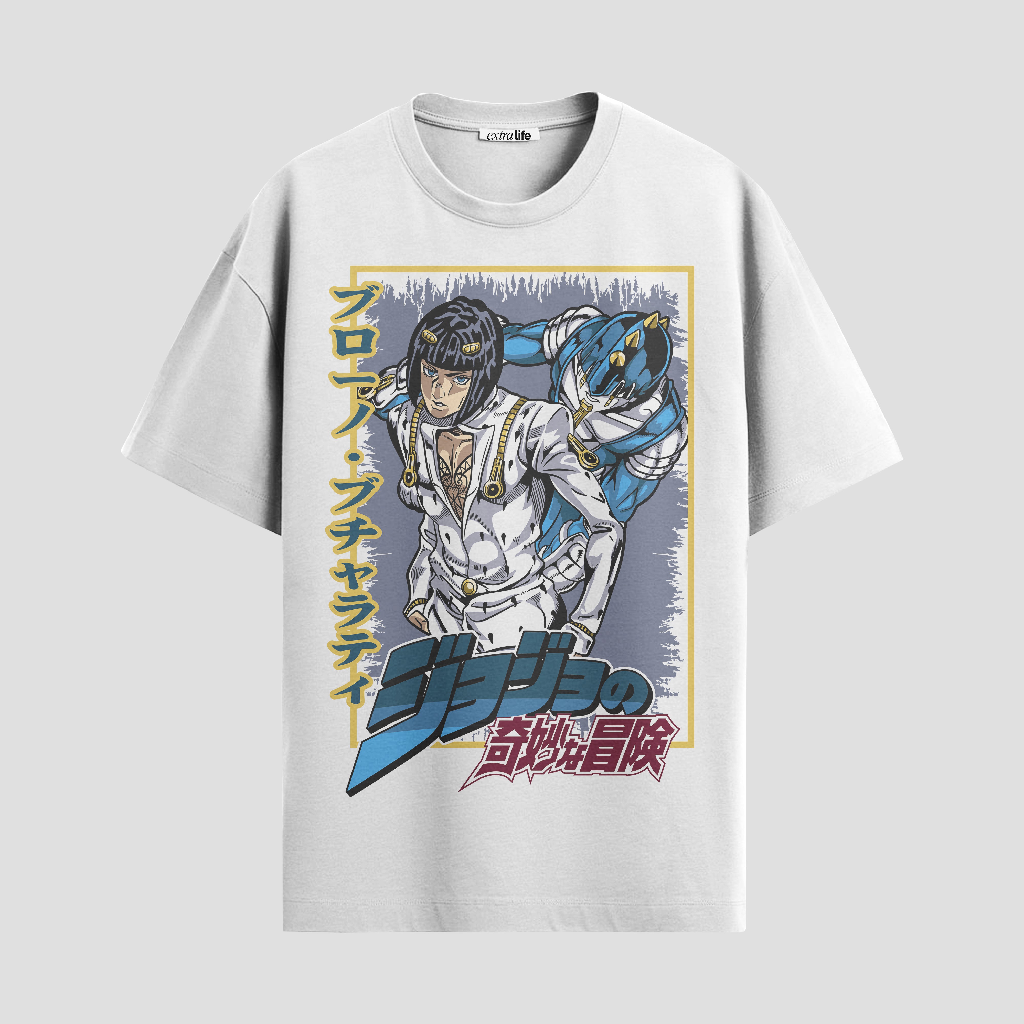 Playera urbana de anime y gaming ExtraLife MX, corte Standard Fit unisex ligero y transpirable en color Deep Black y Pure White, ropa de uso diario para gym y casual.