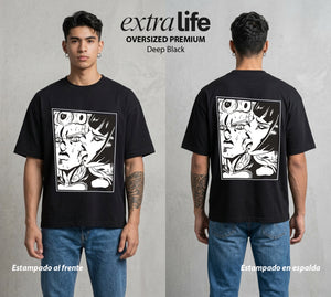 La Extrana Aventura | El Sueño Dorado #01751 - Playera Oversized Premium | Deep Black - Foto en modelo