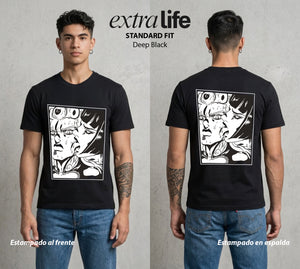 La Extrana Aventura | El Sueño Dorado #01751 - Playera Standard Fit | Deep Black - Foto en modelo
