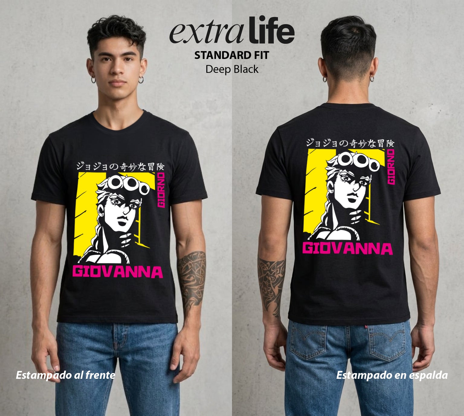 La Extrana Aventura | El Sueño Dorado #01752 - Playera Standard Fit | Deep Black - Foto en modelo