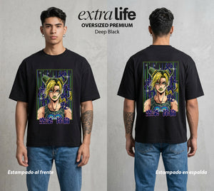 La Extrana Aventura | La Hija del Caminante #01758 - Playera Oversized Premium | Deep Black - Foto en modelo