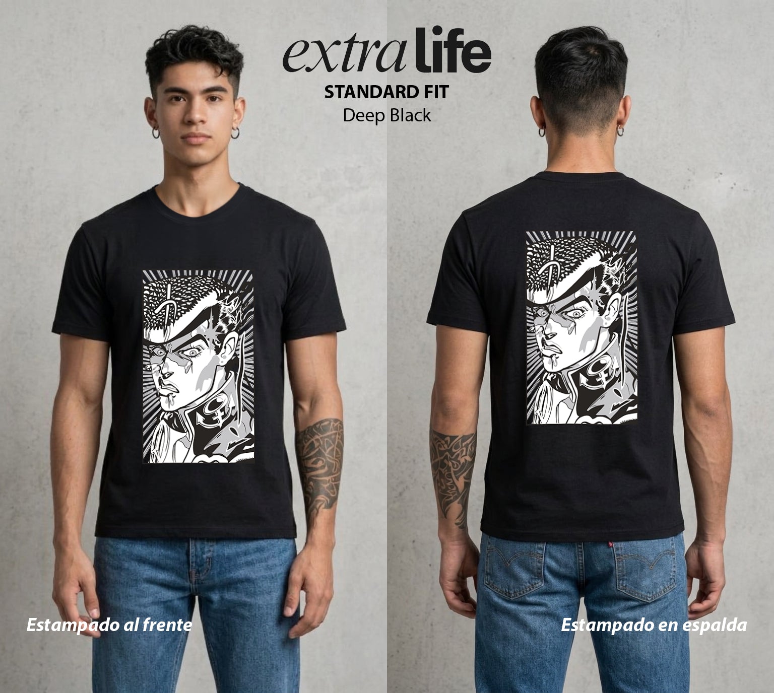 La Extrana Aventura | La Pompadour del Bien #01762 - Playera Standard Fit | Deep Black - Foto en modelo