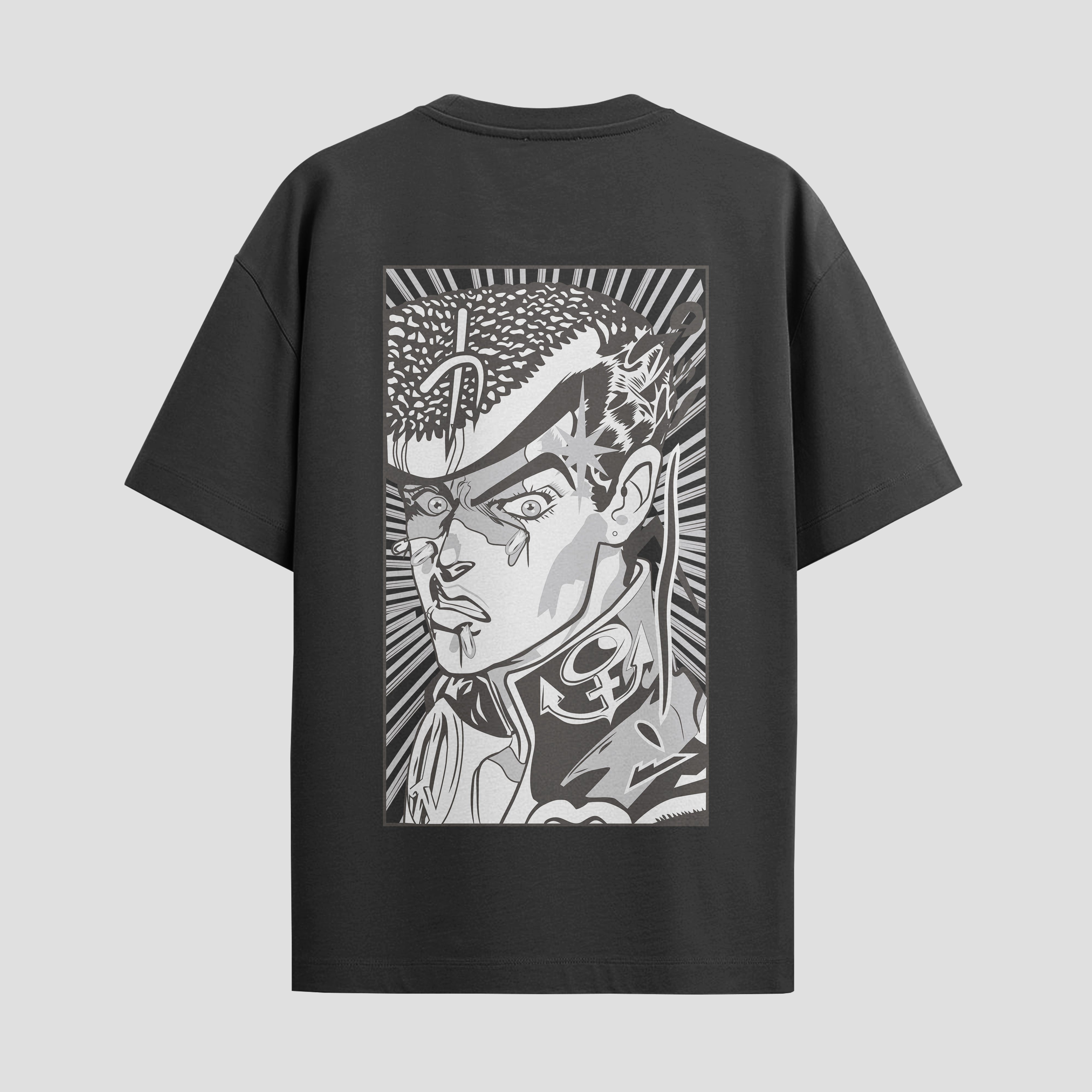 Playera urbana de anime y gaming ExtraLife MX, corte Standard Fit unisex ligero y transpirable en color Deep Black y Pure White, ropa de uso diario para gym y casual.