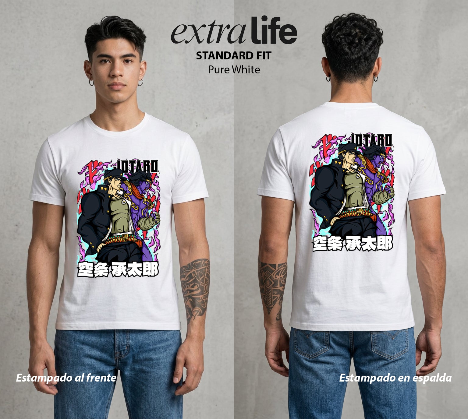 La Extrana Aventura | La Estrella del Tiempo #01767 - Playera Standard Fit | Pure White - Foto en modelo