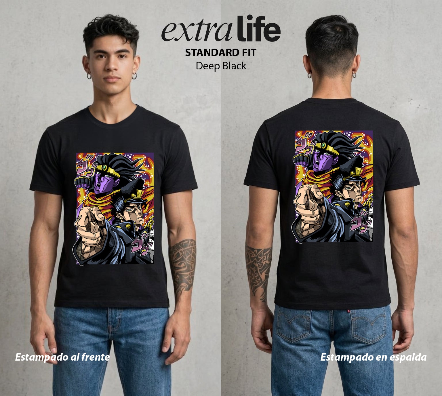 La Extrana Aventura | ORA ORA ORA #01768 - Playera Standard Fit | Deep Black - Foto en modelo