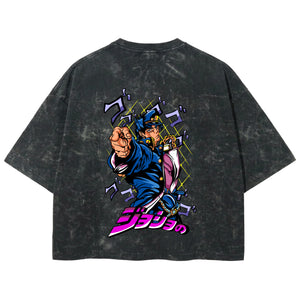Playera streetwear premium de anime y gaming ExtraLife MX, corte boxy deluxe mineral wash heavyweight en color Acid Wash, moda urbana mexicana de culto.