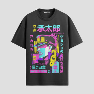 Playera urbana de anime y gaming ExtraLife MX, corte Standard Fit unisex ligero y transpirable en color Deep Black y Pure White, ropa de uso diario para gym y casual.