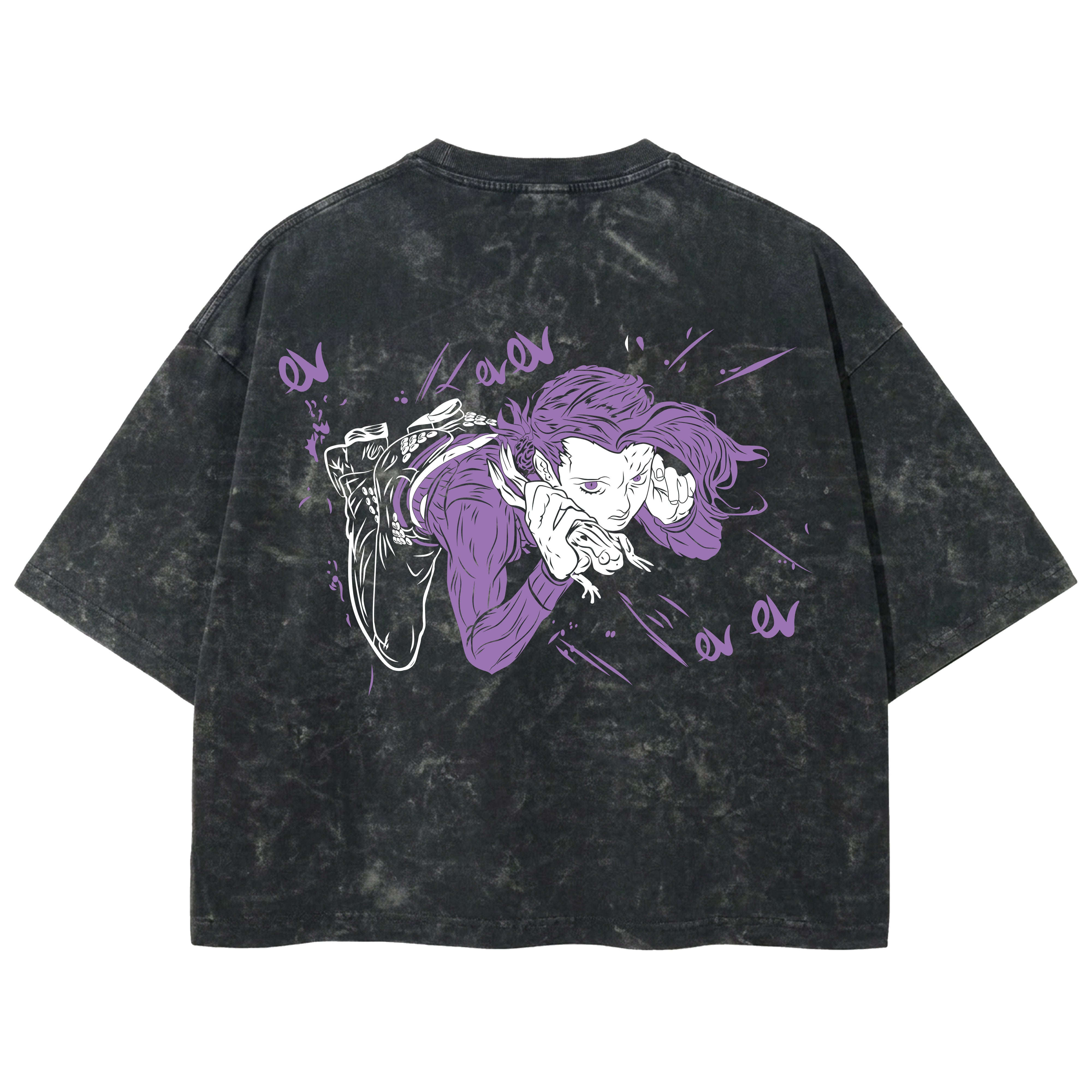 Playera streetwear premium de anime y gaming ExtraLife MX, corte boxy deluxe mineral wash heavyweight en color Acid Wash, moda urbana mexicana de culto.